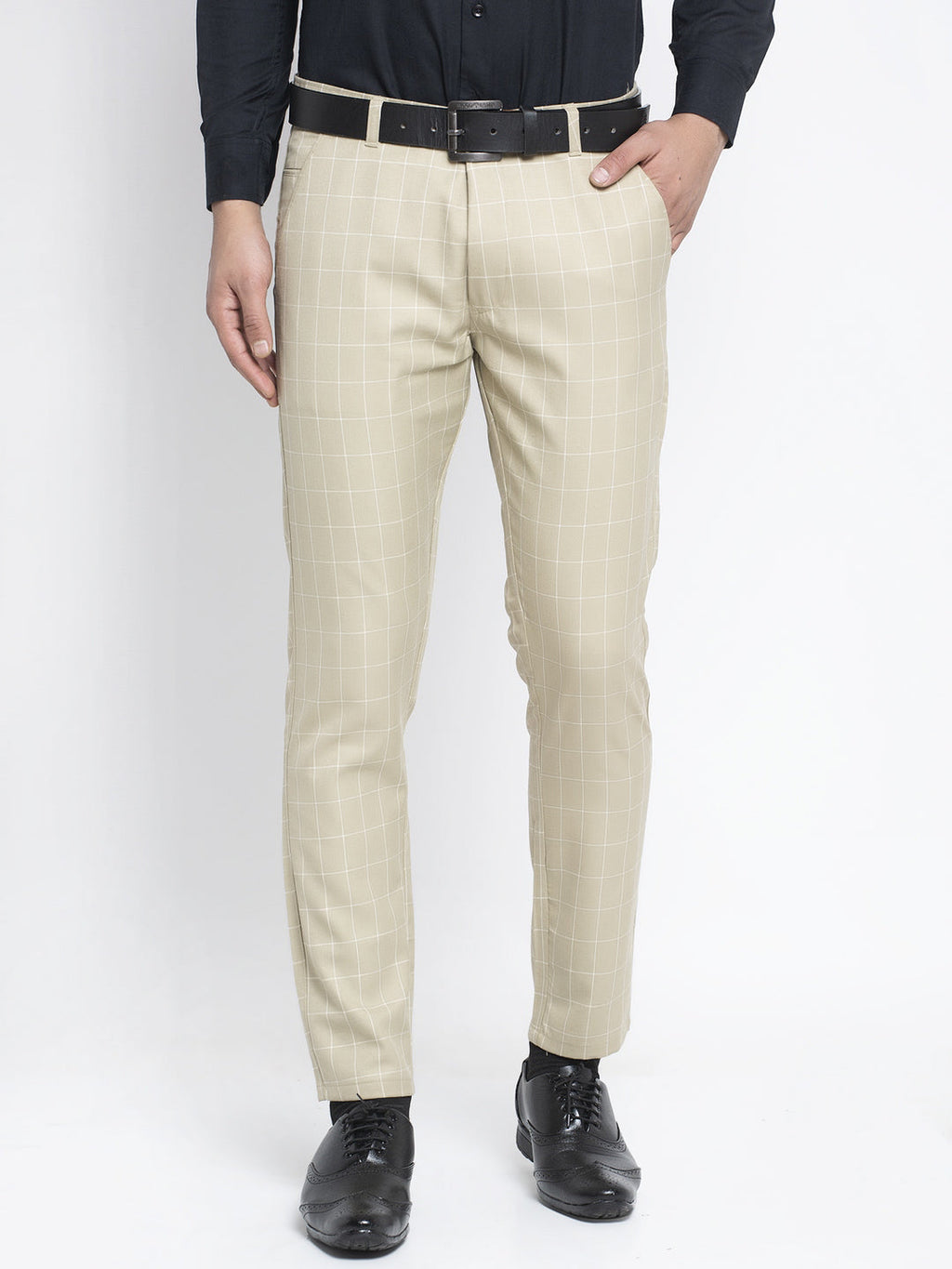 Jainish Men's Cream Formal Trousers ( FGP 260Cream ) | Grocsy