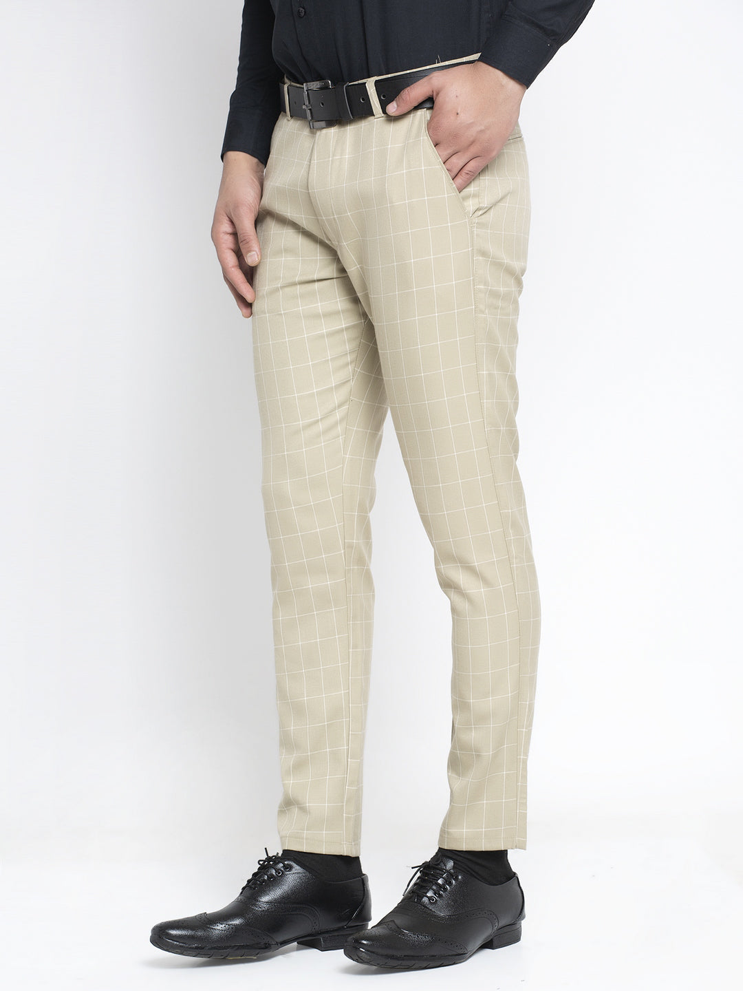 Jainish Men's Cream Formal Trousers ( FGP 260Cream ) | Grocsy