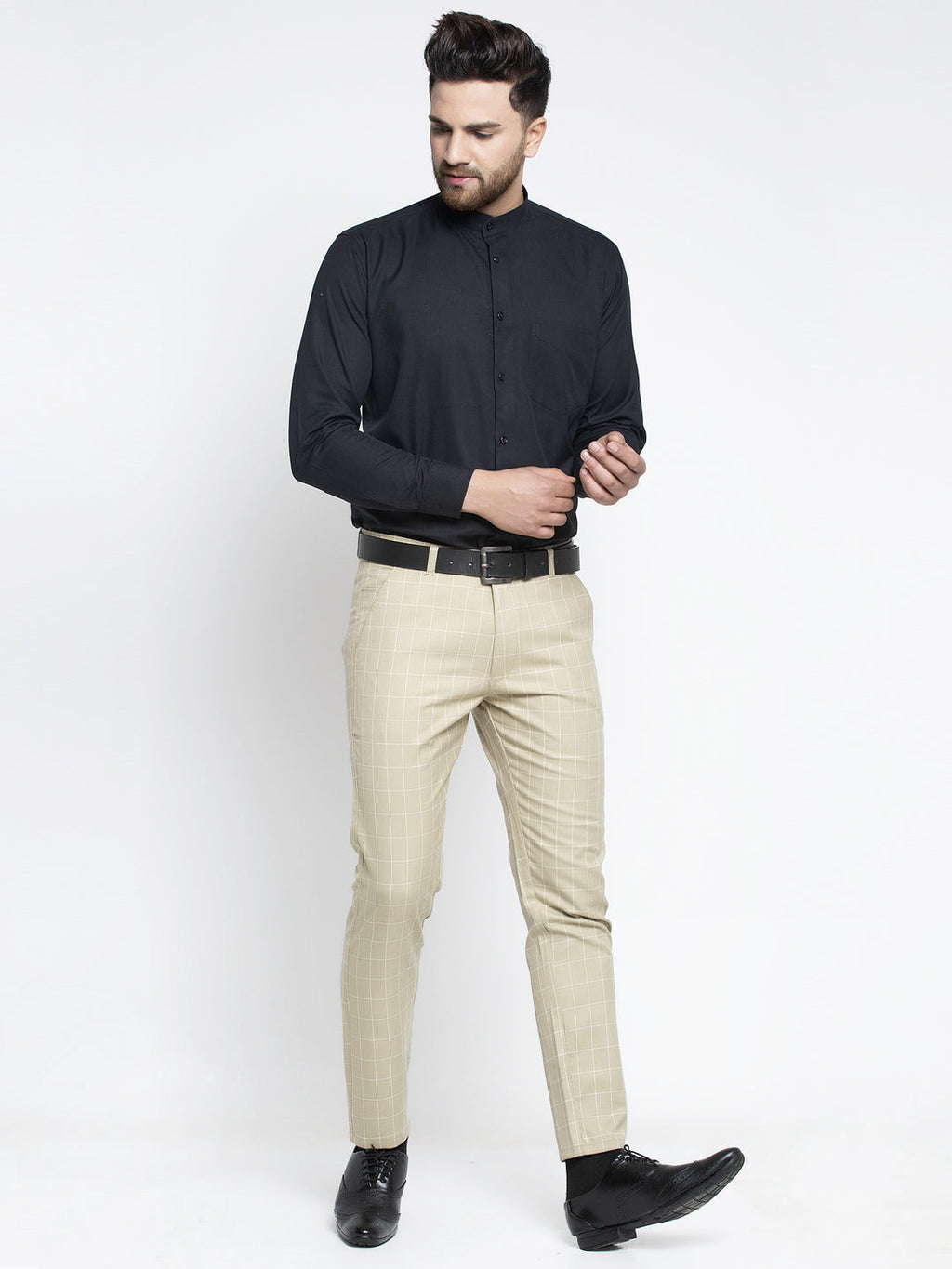 Jainish Men's Cream Formal Trousers ( FGP 260Cream ) | Grocsy