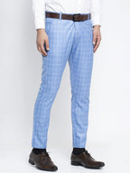 Jainish Men's Blue Formal Trousers ( FGP 260Light-Blue ) | Grocsy