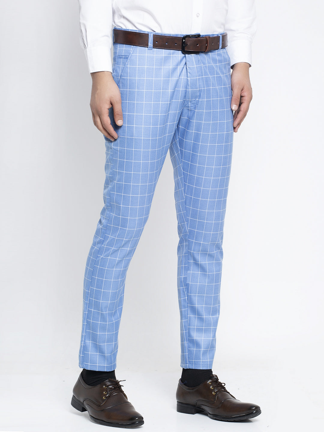 Jainish Men's Blue Formal Trousers ( FGP 260Light-Blue ) | Grocsy