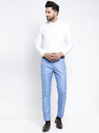 Jainish Men's Blue Formal Trousers ( FGP 260Light-Blue ) | Grocsy