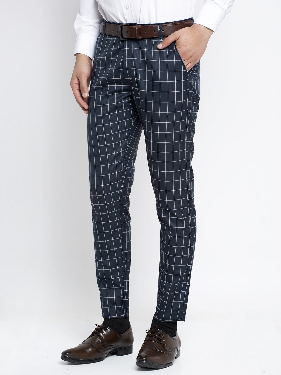 Jainish Men's Navy Formal Trousers ( FGP 260Navy ) | Grocsy