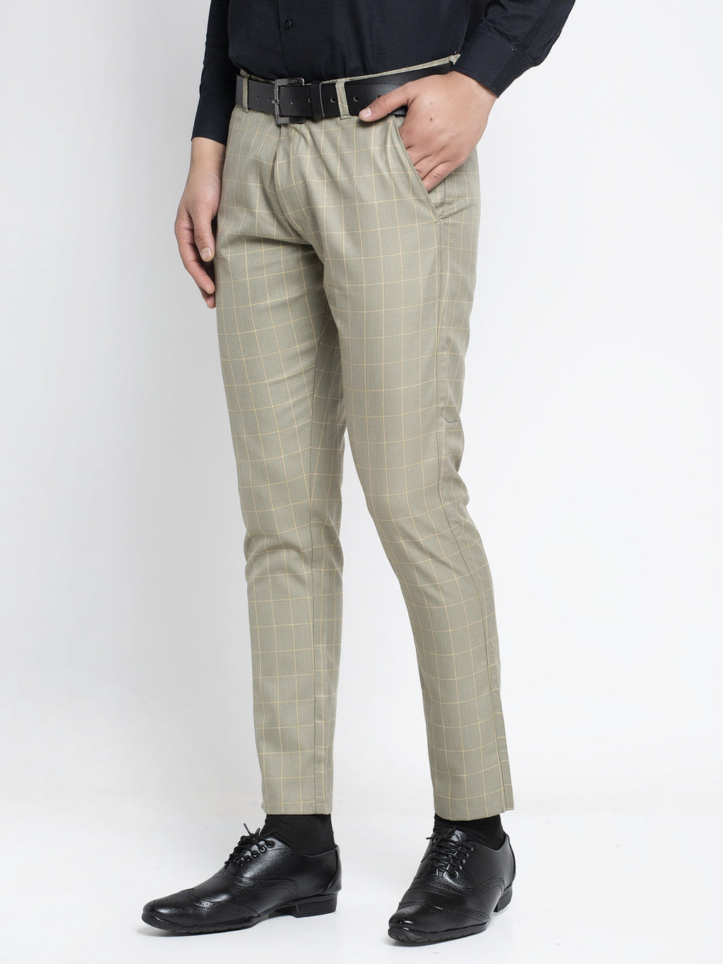 Jainish Men's Green Formal Trousers ( FGP 260Pista ) | Grocsy