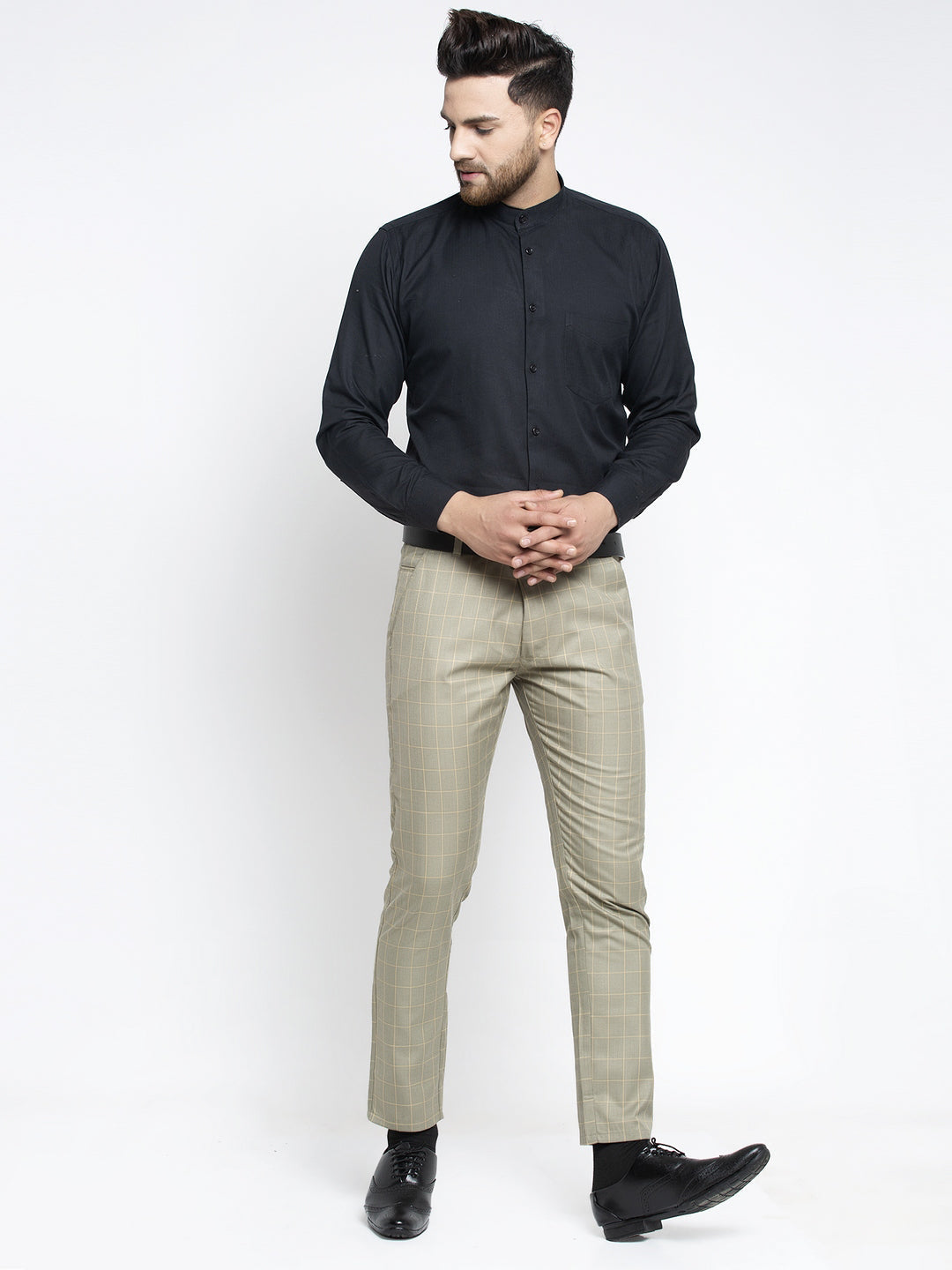 Jainish Men's Green Formal Trousers ( FGP 260Pista ) | Grocsy