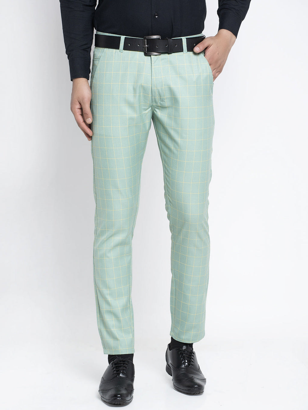 Jainish Men's Green Formal Trousers ( FGP 260Sea-Green ) | Grocsy