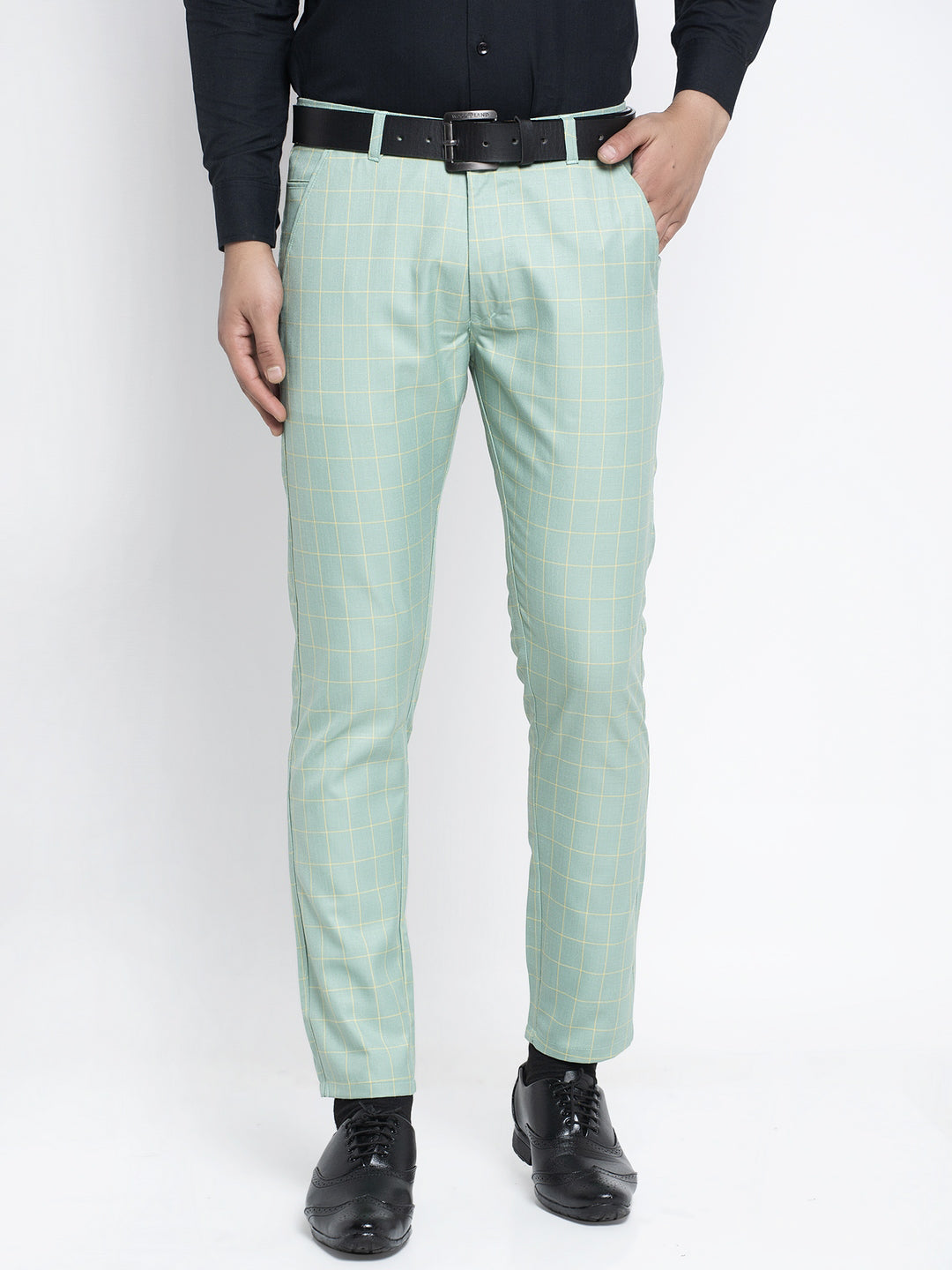 Jainish Men's Green Formal Trousers ( FGP 260Sea-Green ) | Grocsy