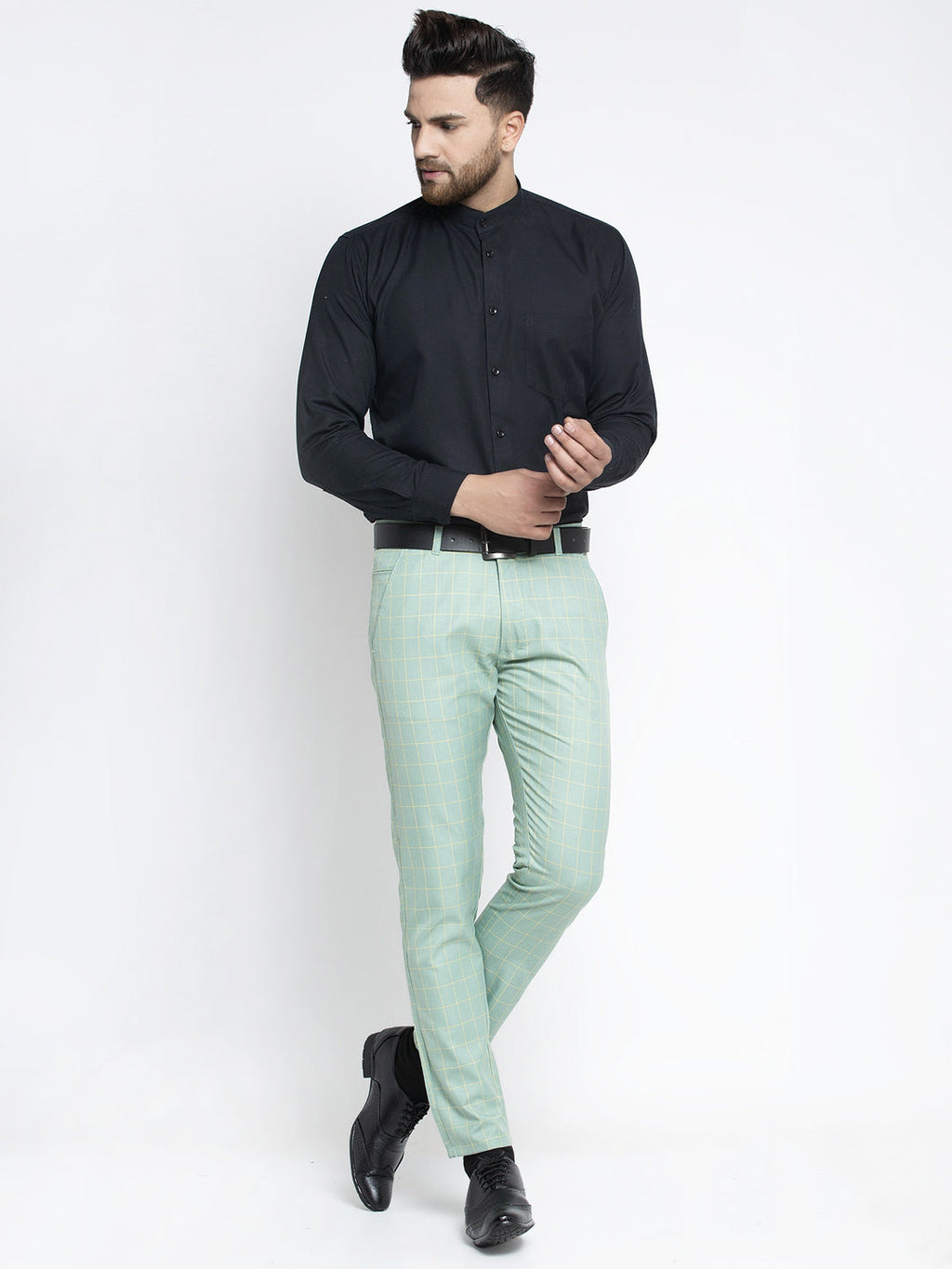 Jainish Men's Green Formal Trousers ( FGP 260Sea-Green ) | Grocsy