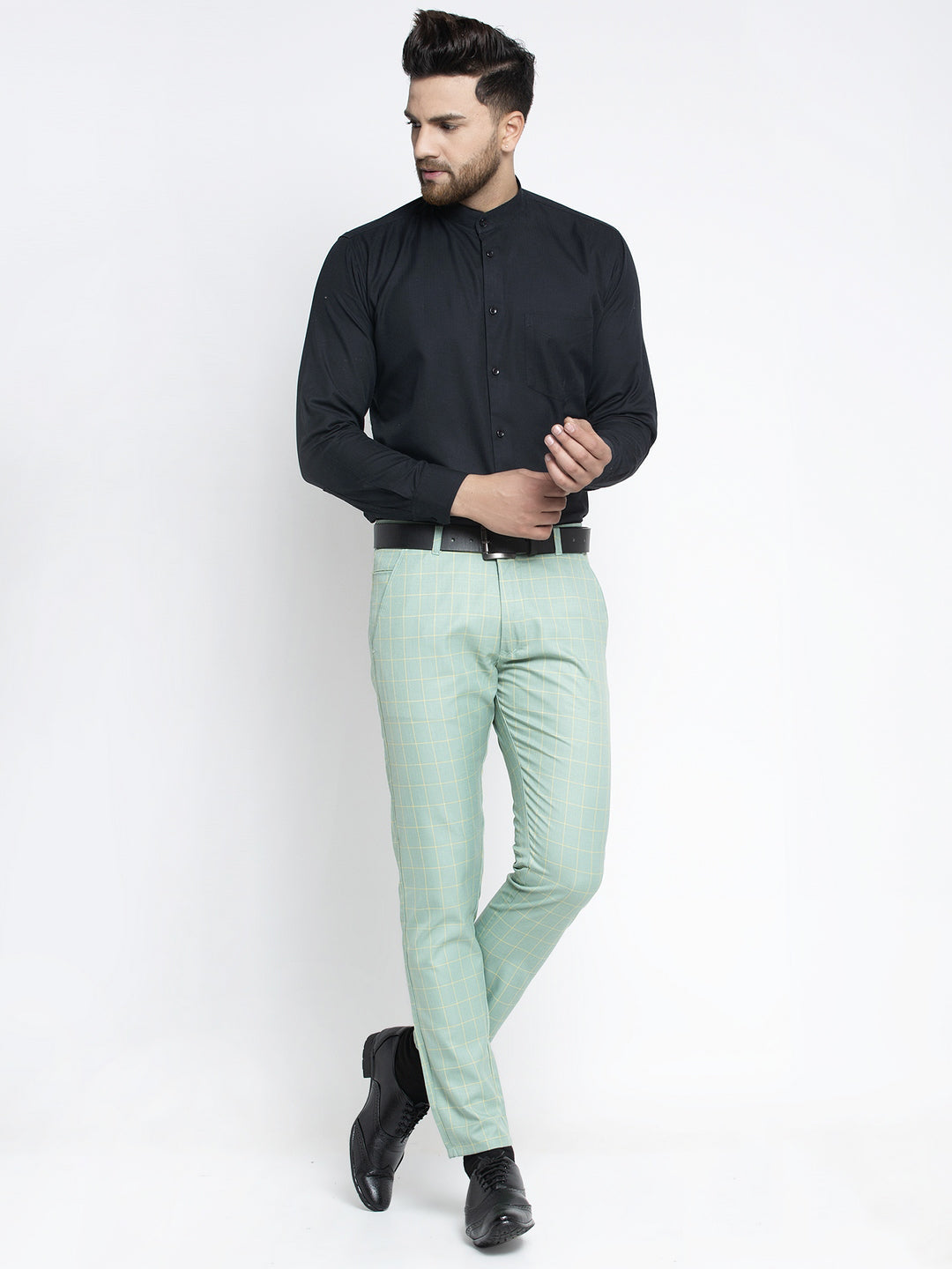 Jainish Men's Green Formal Trousers ( FGP 260Sea-Green ) | Grocsy