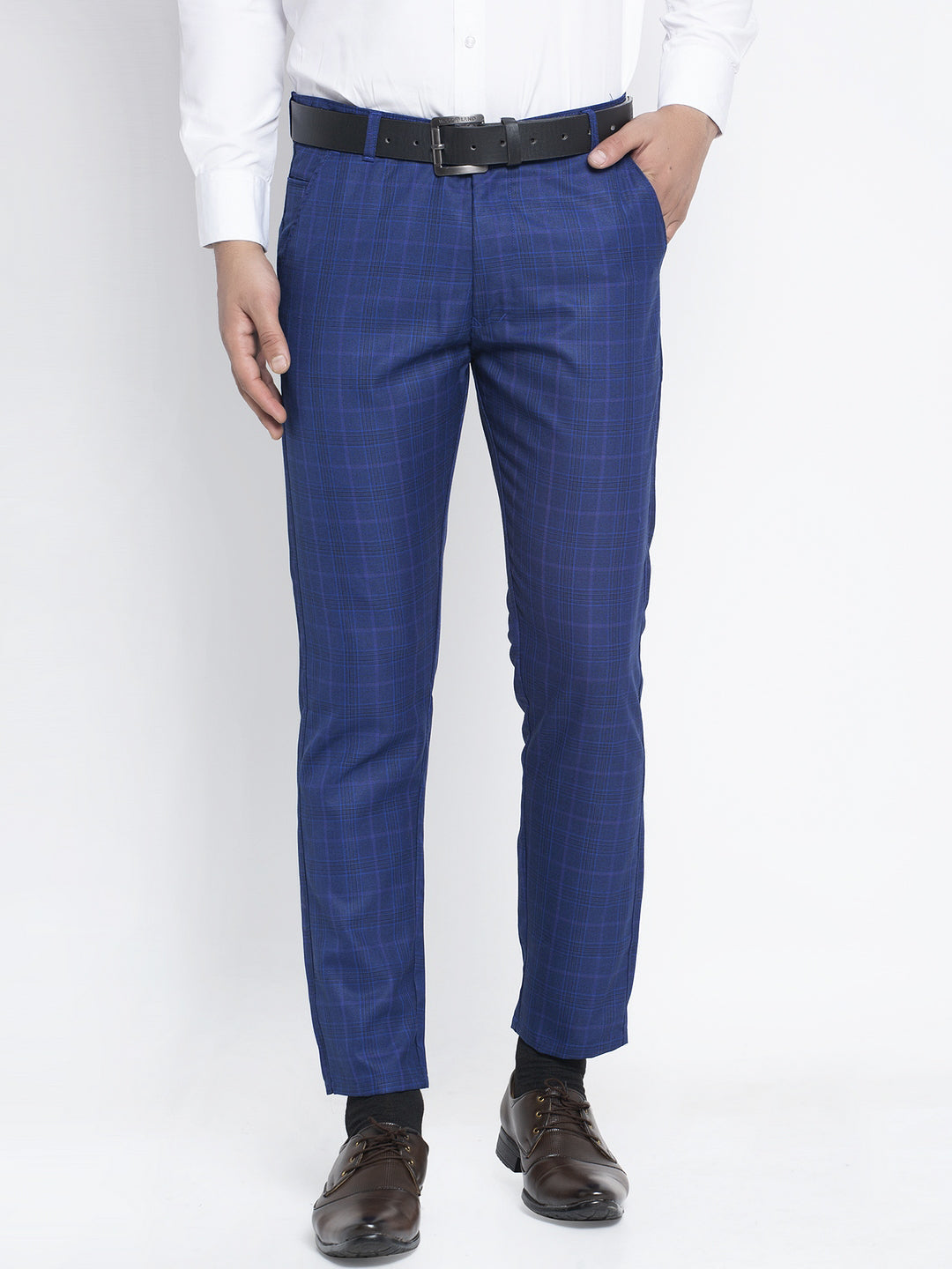 Jainish Men's Blue Formal Trousers ( FGP 261Blue ) | Grocsy