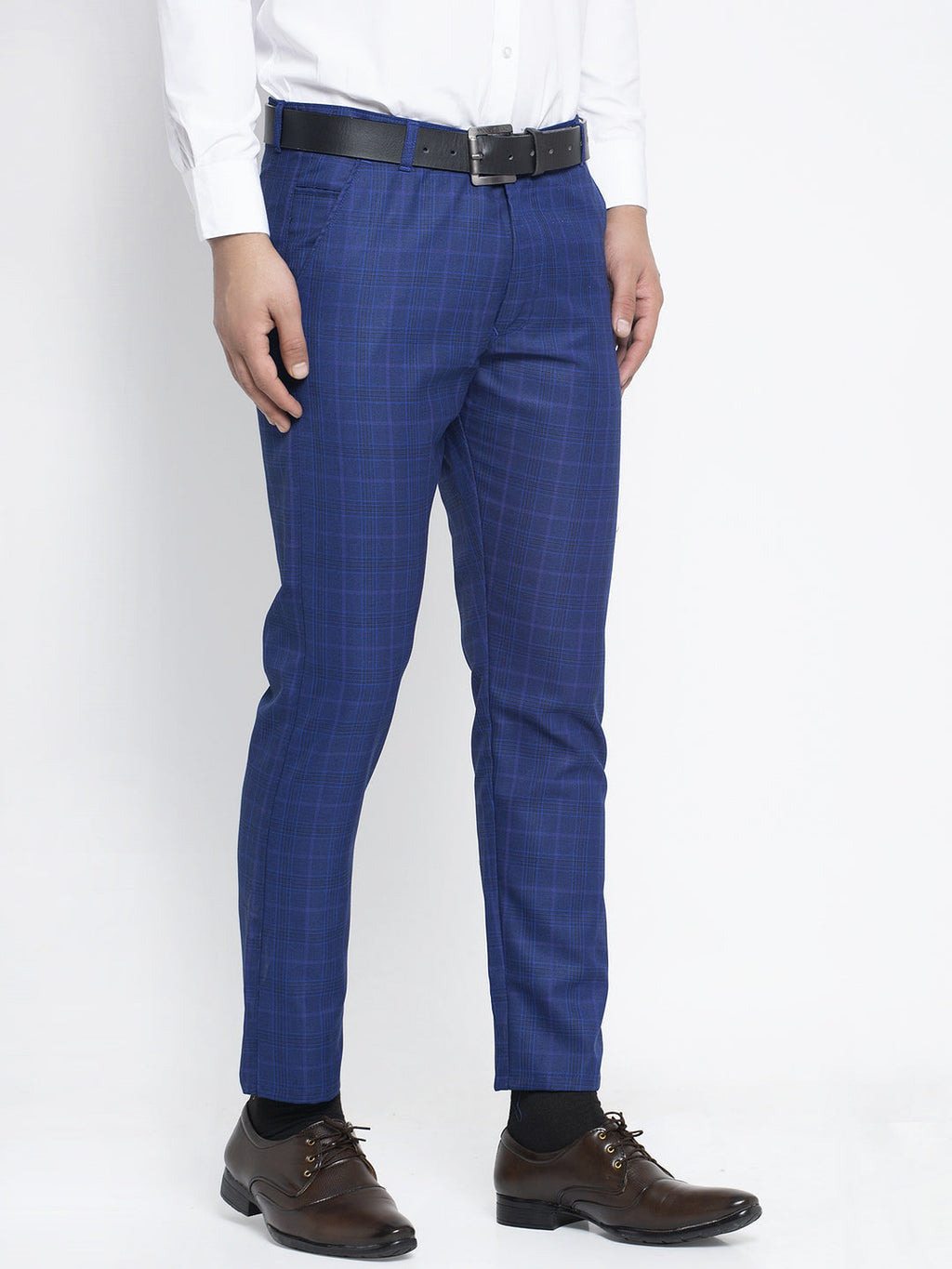 Jainish Men's Blue Formal Trousers ( FGP 261Blue ) | Grocsy