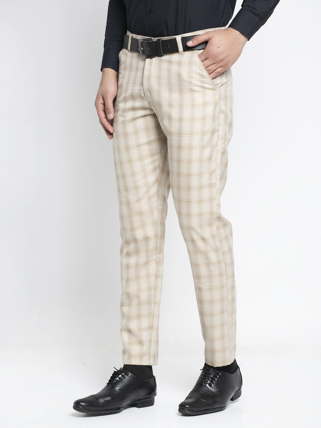 Jainish Men's Cream Formal Trousers ( FGP 261Cream ) | Grocsy
