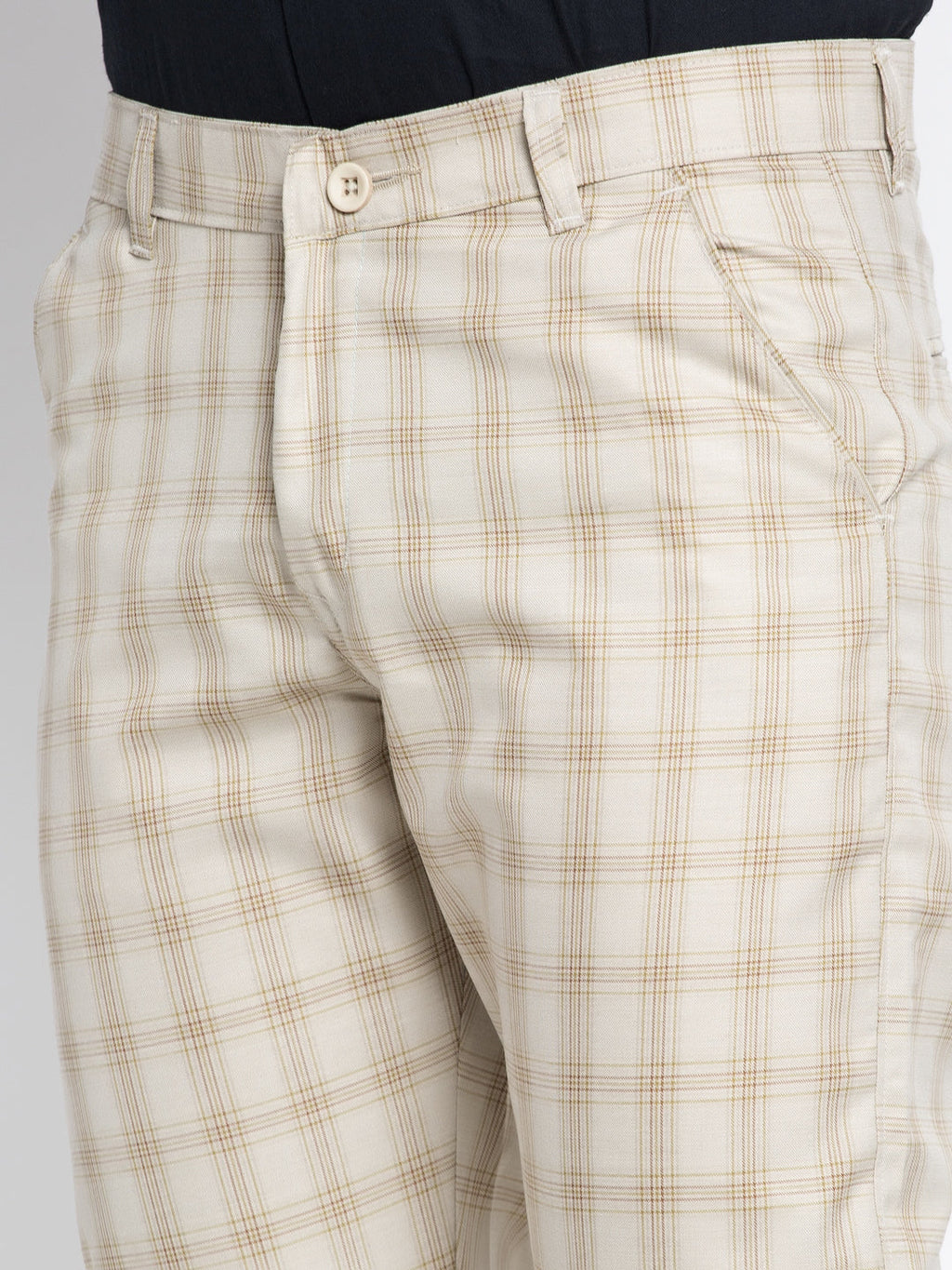 Jainish Men's Cream Formal Trousers ( FGP 261Cream ) | Grocsy