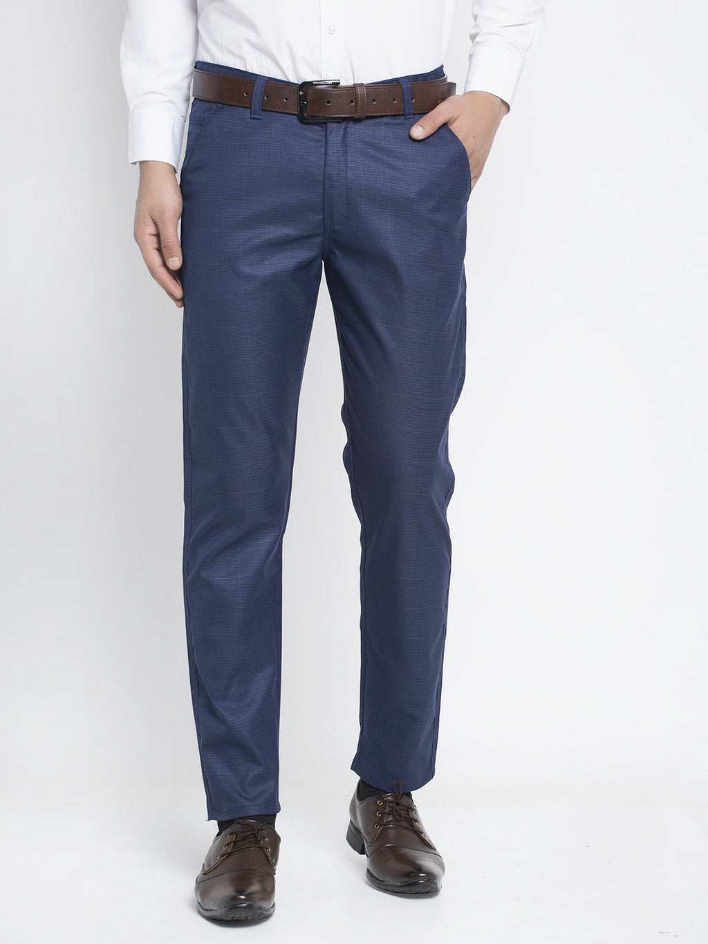 Jainish Men's Blue Formal Trousers ( FGP 262Blue ) | Grocsy