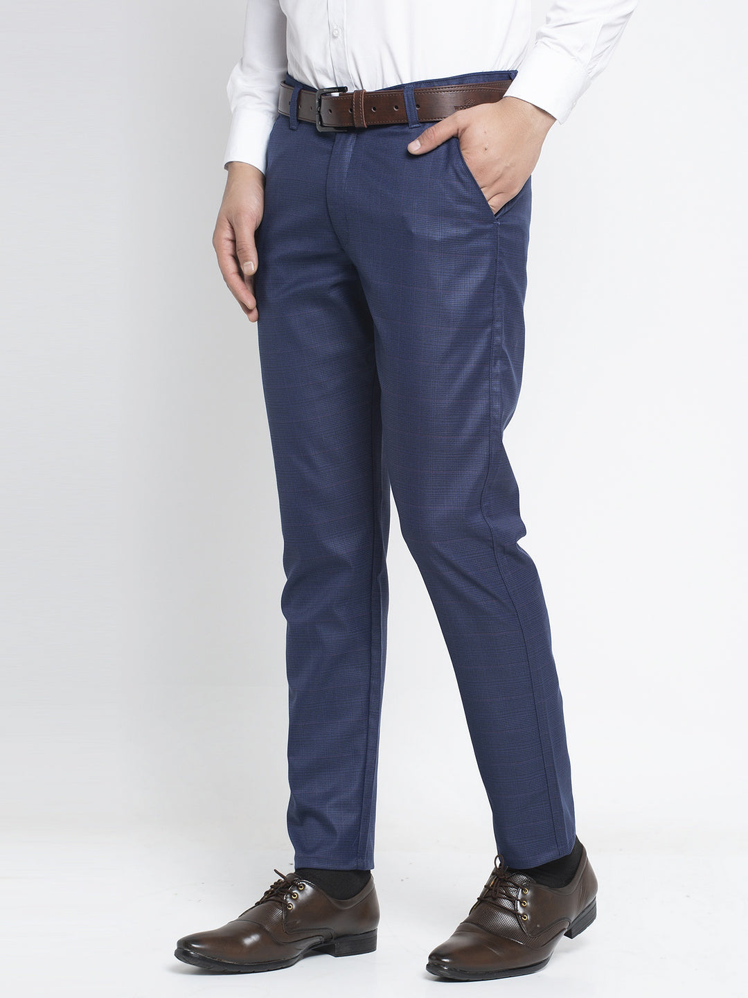 Jainish Men's Blue Formal Trousers ( FGP 262Blue ) | Grocsy