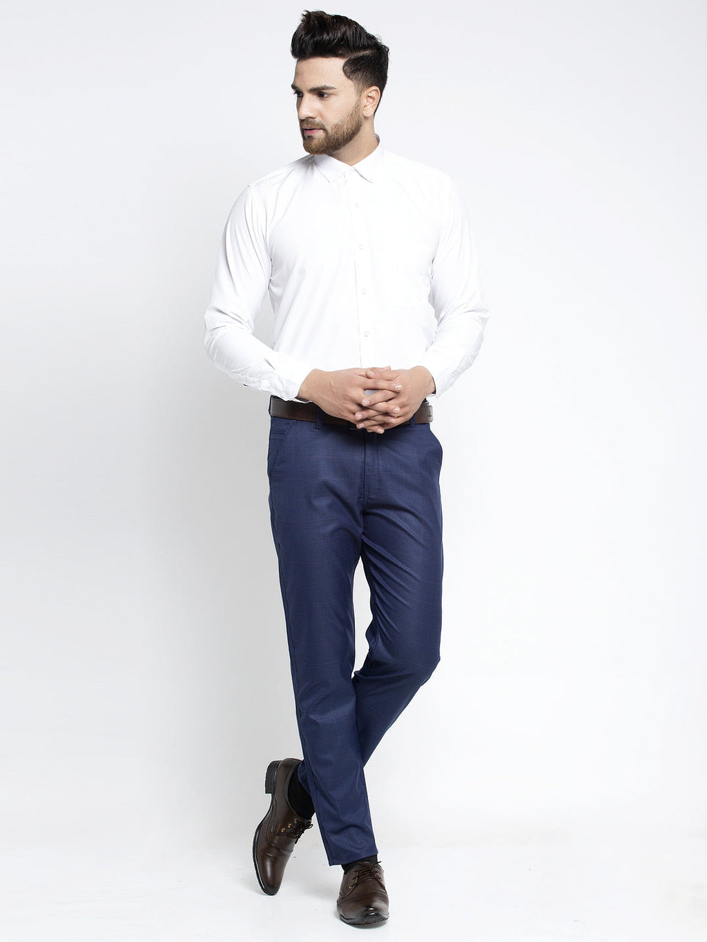 Jainish Men's Blue Formal Trousers ( FGP 262Blue ) | Grocsy