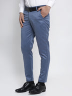 Jainish Men's Blue Cotton Solid Formal Trousers ( FGP 265Indigo ) | Grocsy