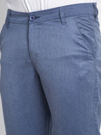 Jainish Men's Blue Cotton Solid Formal Trousers ( FGP 265Indigo ) | Grocsy