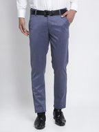 Jainish Men's Blue Cotton Solid Formal Trousers ( FGP 265Navy ) | Grocsy