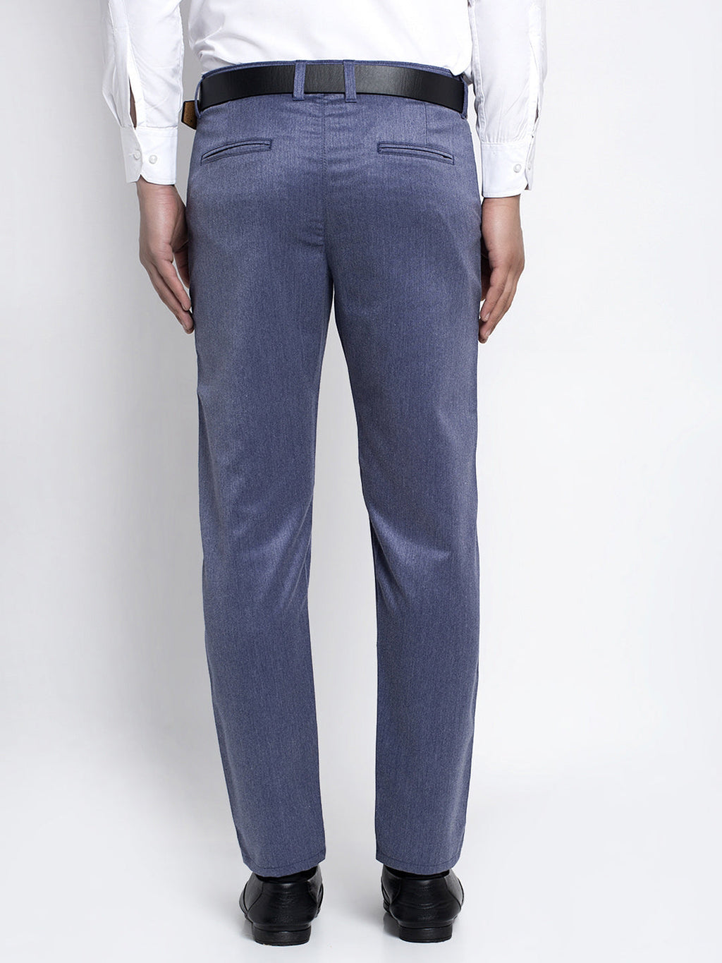Jainish Men's Blue Cotton Solid Formal Trousers ( FGP 265Navy ) | Grocsy