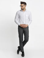 Jainish Men's Charcoal Checked Formal Trousers ( FGP 266Charcoal ) | Grocsy