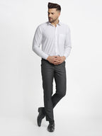 Jainish Men's Charcoal Checked Formal Trousers ( FGP 266Charcoal ) | Grocsy