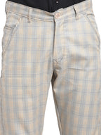 Jainish Men's Blue Cotton Checked Formal Trousers ( FGP 267Blue ) | Grocsy