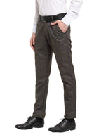 Jainish Men's Black Cotton Checked Formal Trousers ( FGP 267Charcoal ) | Grocsy