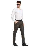 Jainish Men's Black Cotton Checked Formal Trousers ( FGP 267Charcoal ) | Grocsy