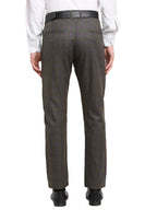 Jainish Men's Black Cotton Checked Formal Trousers ( FGP 267Charcoal ) | Grocsy