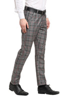 Jainish Men's Grey Cotton Checked Formal Trousers ( FGP 267Grey ) | Grocsy