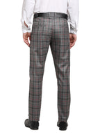 Jainish Men's Grey Cotton Checked Formal Trousers ( FGP 267Grey ) | Grocsy