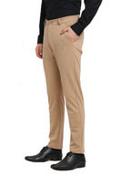 Jainish Men's Beige 4-Way Lycra Tapered Fit Trousers ( FGP 269Beige ) | Grocsy