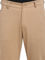 Jainish Men's Beige 4-Way Lycra Tapered Fit Trousers ( FGP 269Beige ) | Grocsy