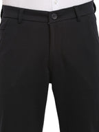 Jainish Men's Black 4-Way Lycra Tapered Fit Trousers ( FGP 269Black ) | Grocsy