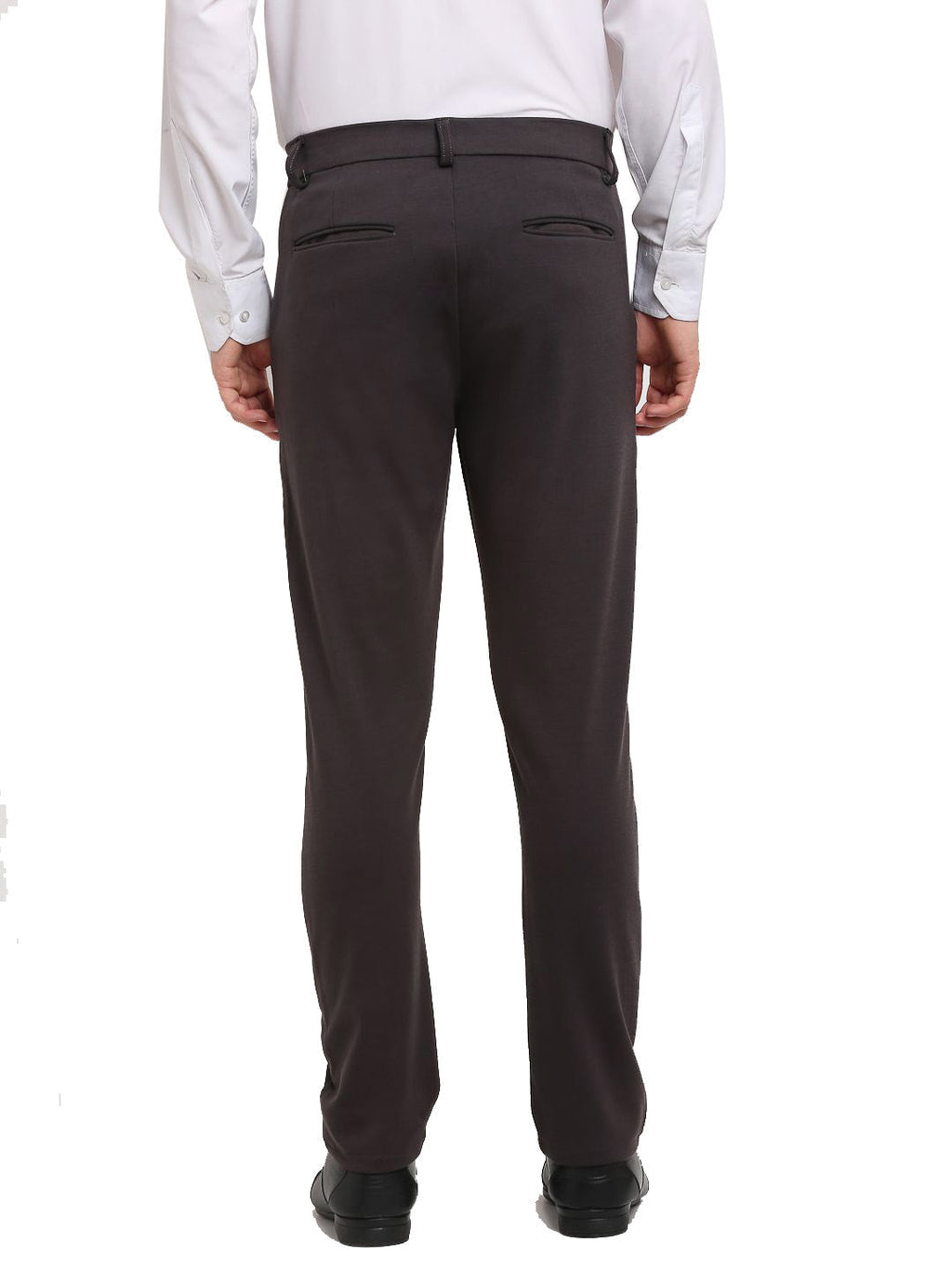 Jainish Men's Brown 4-Way Lycra Tapered Fit Trousers ( FGP 269Brown ) | Grocsy