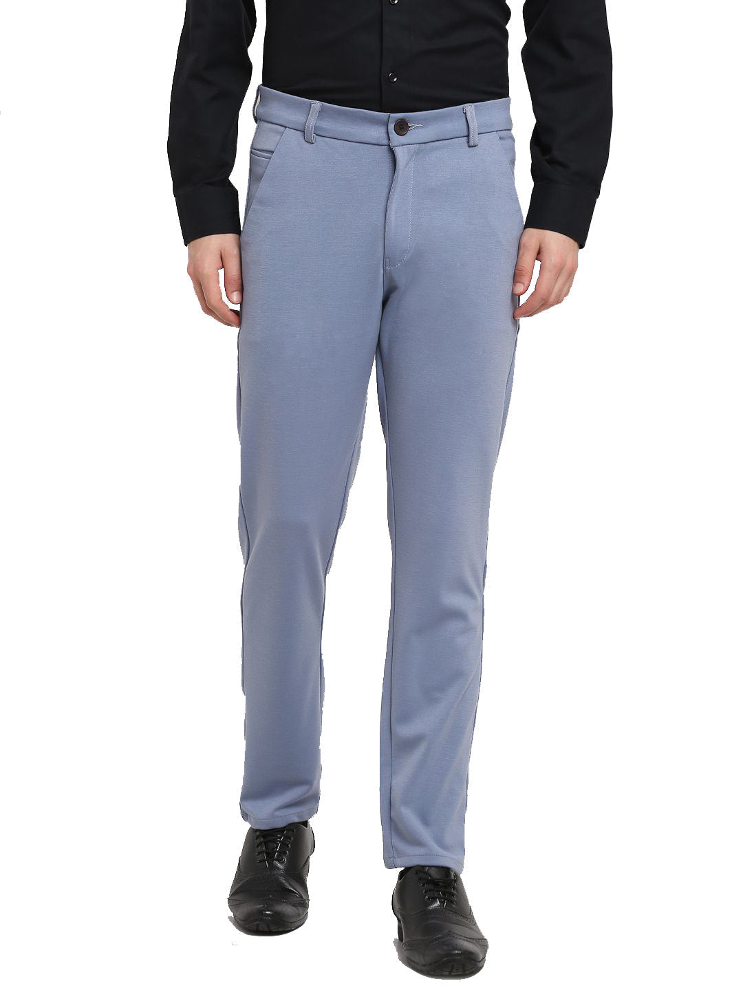 Jainish Men's Grey 4-Way Lycra Tapered Fit Trousers ( FGP 269Grey ) | Grocsy