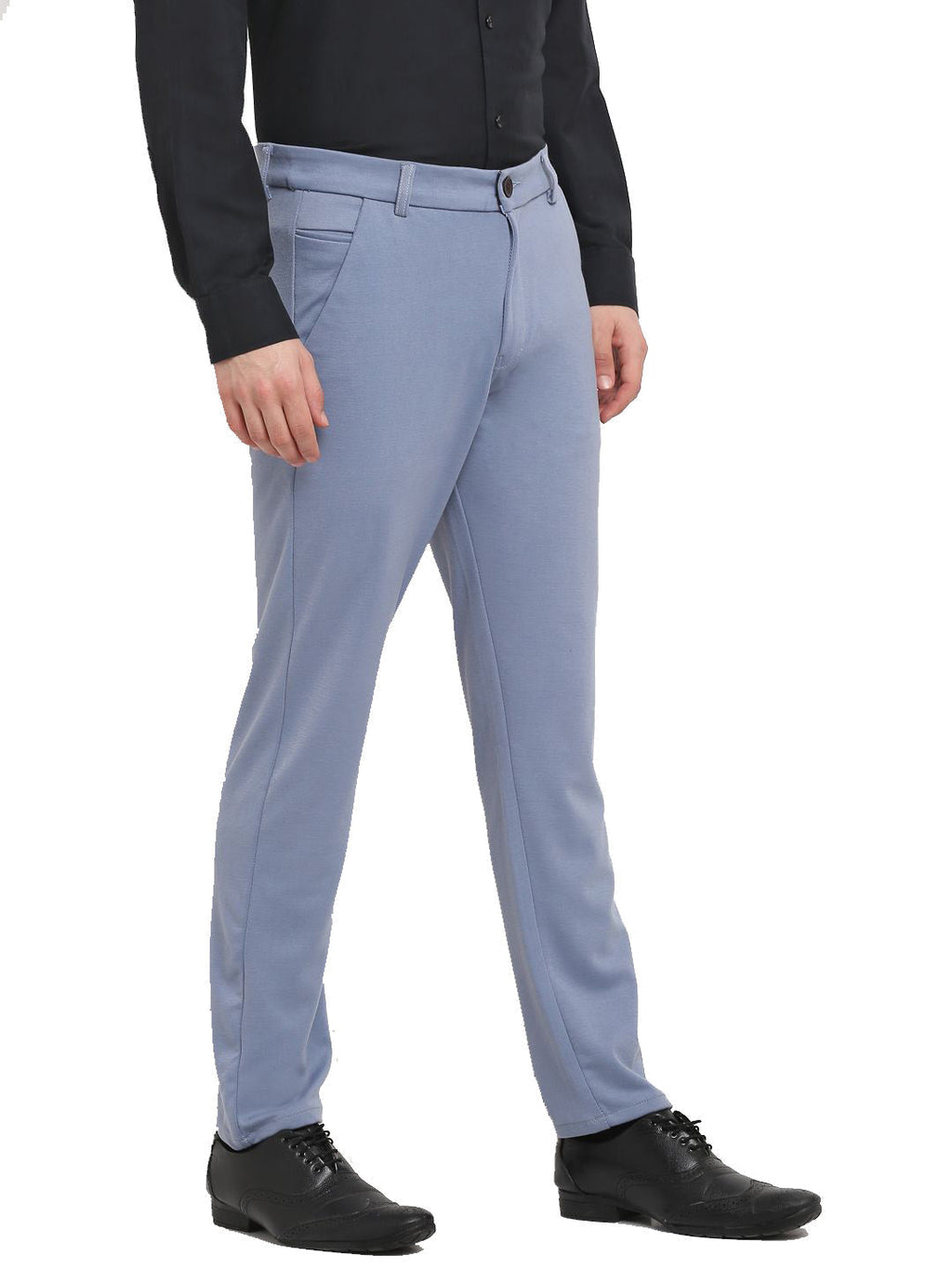 Jainish Men's Grey 4-Way Lycra Tapered Fit Trousers ( FGP 269Grey ) | Grocsy