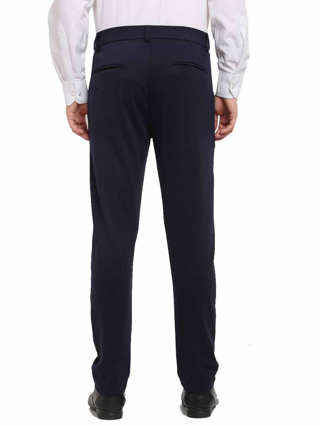 Jainish Men's Navy Blue 4-Way Lycra Tapered Fit Trousers ( FGP 269Navy ) | Grocsy