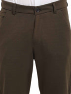 Jainish Men's Olive 4-Way Lycra Tapered Fit Trousers ( FGP 269Olive ) | Grocsy