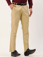 Jainish Men's Beige Checked Formal Trousers ( FGP 270 Beige ) | Grocsy