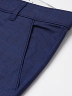 Jainish Men's Blue Checked Formal Trousers ( FGP 270 Blue ) | Grocsy