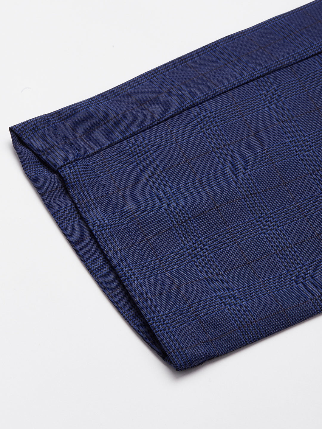 Jainish Men's Blue Checked Formal Trousers ( FGP 270 Blue ) | Grocsy