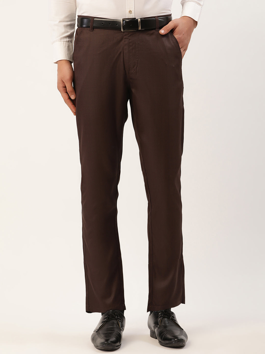 Jainish Men's Coffee Checked Formal Trousers ( FGP 270 Coffee ) | Grocsy