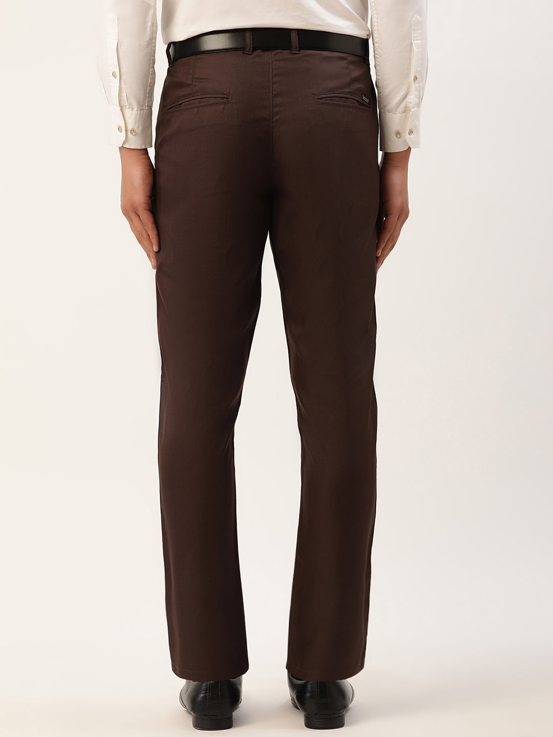 Jainish Men's Coffee Checked Formal Trousers ( FGP 270 Coffee ) | Grocsy