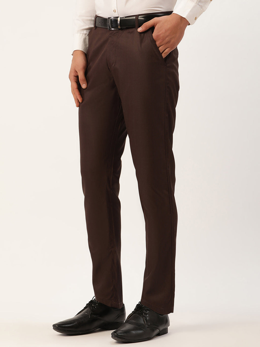 Jainish Men's Coffee Checked Formal Trousers ( FGP 270 Coffee ) | Grocsy