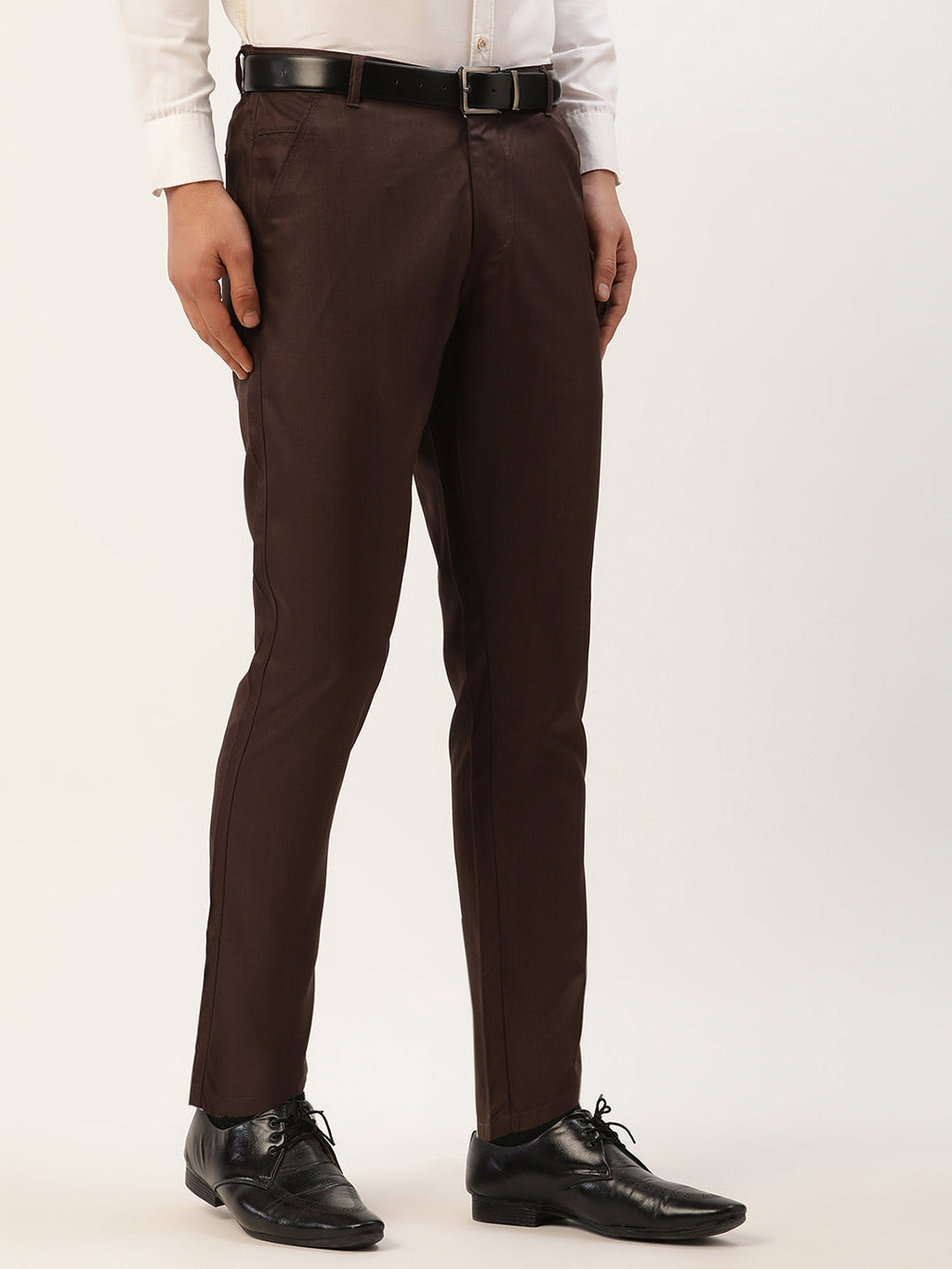 Jainish Men's Coffee Checked Formal Trousers ( FGP 270 Coffee ) | Grocsy