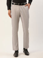 Jainish Men's Grey Checked Formal Trousers ( FGP 270 Grey ) | Grocsy