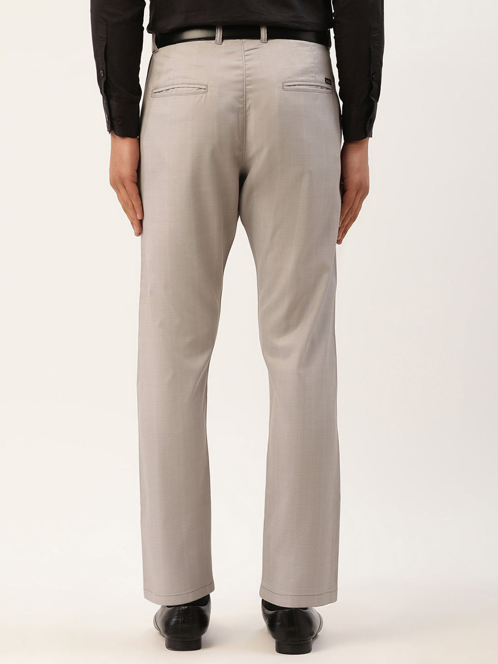 Jainish Men's Grey Checked Formal Trousers ( FGP 270 Grey ) | Grocsy