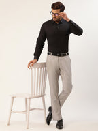 Jainish Men's Grey Checked Formal Trousers ( FGP 270 Grey ) | Grocsy